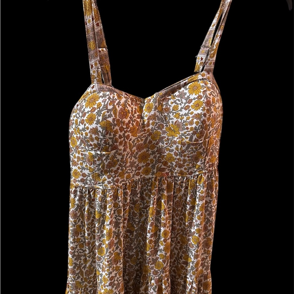 Floral Sundress with Yellow and White Pattern